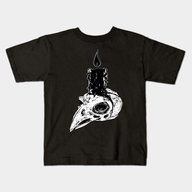 Skull Candle Holder Kids T-Shirt by MysticMoonVibes